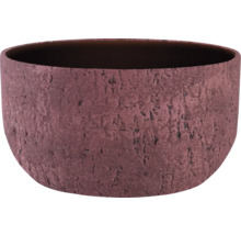 Okrúhla miska na rastliny s výrazne štruktúrovaným povrchom.