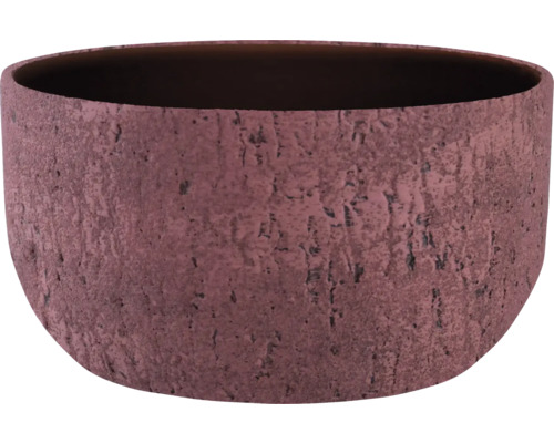 Okrúhla miska na rastliny s výrazne štruktúrovaným povrchom.