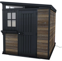 Záhradná drevená skriňa s dverami a oknom na vonkajšie použitie
