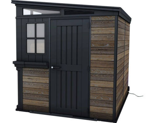 Záhradná drevená skriňa s dverami a oknom na vonkajšie použitie