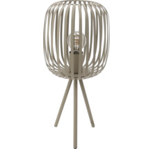 Stolná lampa s tienidlom z lamiel a trojnohým statívom