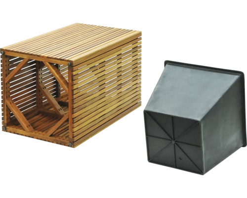 Drevený kvetináč s plastovou vložkou