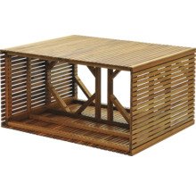 Sklad dreva pre záhradu z drevených lamiel