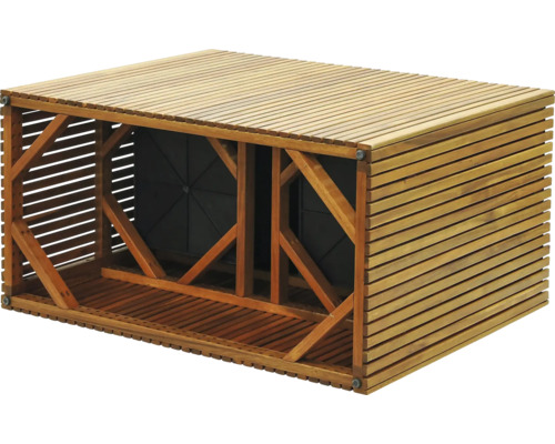 Drevený box na smetné nádoby pre dve smetné nádoby