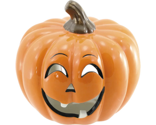 Dekoratívna halloweenska tekvicová figúrka s vyrezávanou tvárou