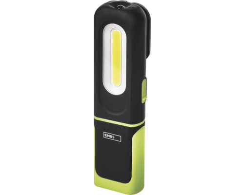 LED nabíjacia baterka Emos COB LED + SMD 330 lm čierno/zelená Pracovné svietidlo Emos s LED svetelným zdrojom