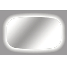 Obdĺžnikové zrkadlo so zaoblenými rohmi a LED osvetlením