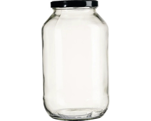 Prázdny zavárací pohár s čiernym viečkom