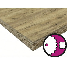 Drevotriesková doska s dreveným dekorom a symbolom služby rezania