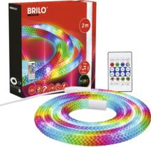 BRILO LED pásik RGBIC, dĺžka 2 metre, vrátane diaľkového ovládania a hudobného senzora, USB pripojenie, viacfarebné osvetlenie.