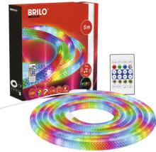 Brilo LED svetelný had, 5 metrov, RGBIC, vrátane diaľkového ovládania, USB pripojenia a hudobného senzora.