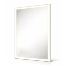 Obdĺžnikové zrkadlo s rámom a osvetlením