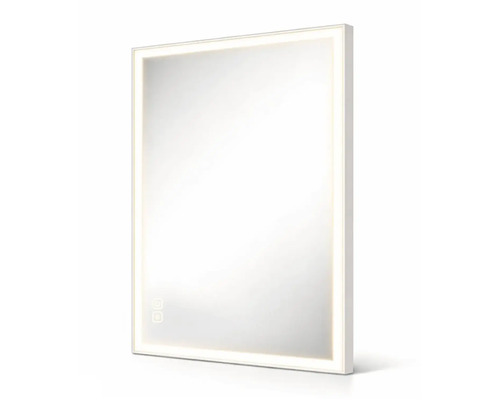 Obdĺžnikové zrkadlo s rámom a osvetlením