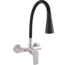 Kuchynská batéria s flexibilným, čiernym výtokom