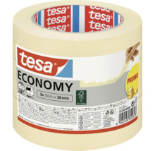 Tesa Economy maliarska krepová páska 3 rolky po 50 metrov krát 30 milimetrov