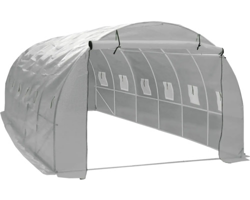 Fóliovník G21 300x600x200 cm biely Tunelový skleník s oknami na pestovanie rastlín