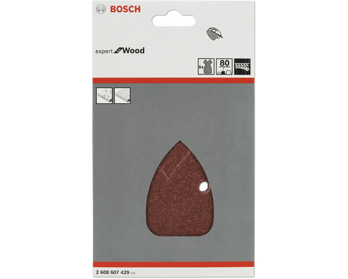 Brúsny papier Bosch Expert for Wood, zrnitosť 80, 5 kusov