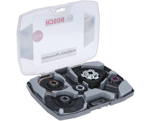 Sada oscilačného príslušenstva Bosch Starlock v otvorenom kufríku