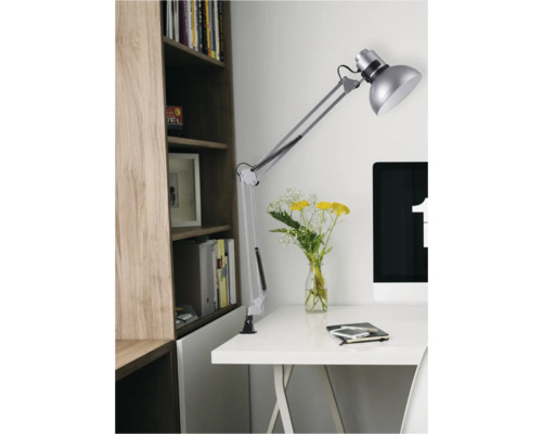 Písací stôl s otočnou lampou a knižnicou