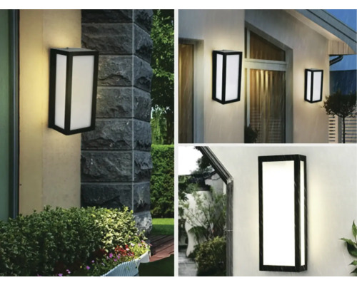 Viaceré pohľady na obdĺžnikové vonkajšie nástenné svietidlo