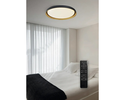 Stropné svietidlo s diaľkovým ovládaním v svetlej spálni