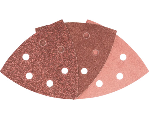 Niekoľko trojuholníkových brúsnych papierov s otvormi