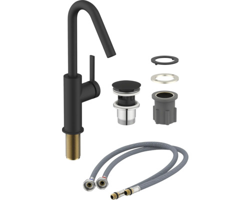 Umývadlová batéria v matnom prevedení s príslušenstvom