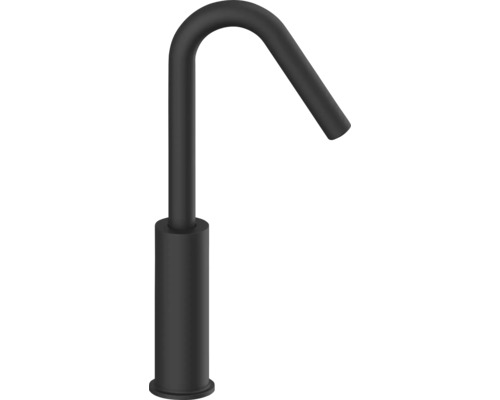 Čierna vodovodná batéria s ohnutým výtokom