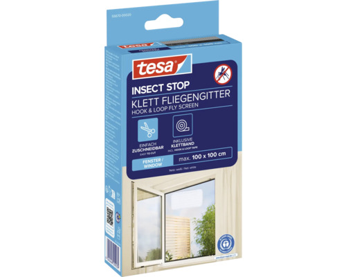 Sieť proti hmyzu Tesa Insect Stop so suchým zipsom, maximálny rozmer 100 krát 100 centimetrov