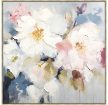 Maľba s kvetinovým motívom a rámom