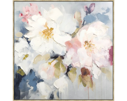 Maľba s kvetinovým motívom a rámom