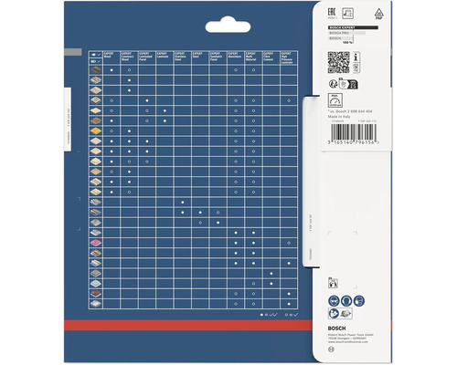 Tabuľka Bosch Expert pre oblasti použitia