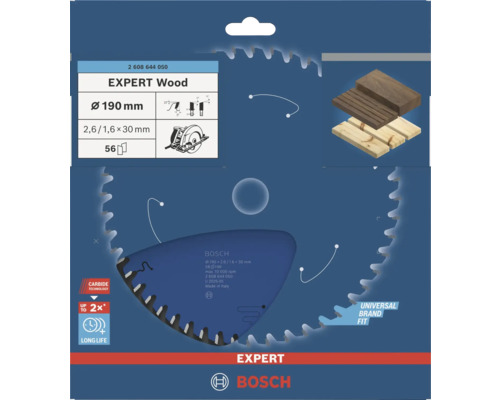 Pílový kotúč na drevo Bosch Expert, priemer 190 milimetrov