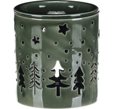 Aroma lampa z keramiky s výrezmi v tvare hviezd a vianočných stromčekov