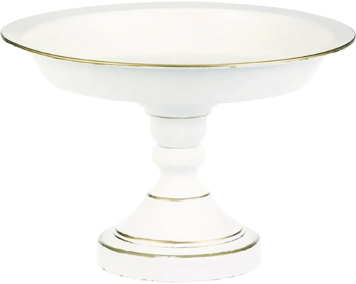 Biela etažér s detailmi v zlatej farbe