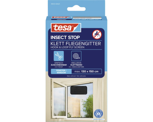 Tesa Insect Stop suchý zips sieťka proti hmyzu do okien, rozmer 130 x 150 cm, balenie