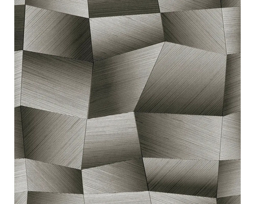 Tapeta s geometrickými tvarmi a kovovou textúrou