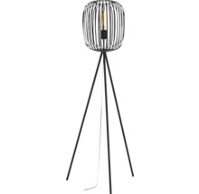 Stojacia lampa s kovovým rámom a tienidlom z kovového drôtu