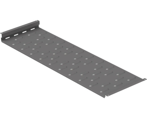 Kovová polica s montážnymi otvormi