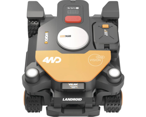 Robotická kosačka Landroid s pohonom všetkých kolies a detekciou prekážok
