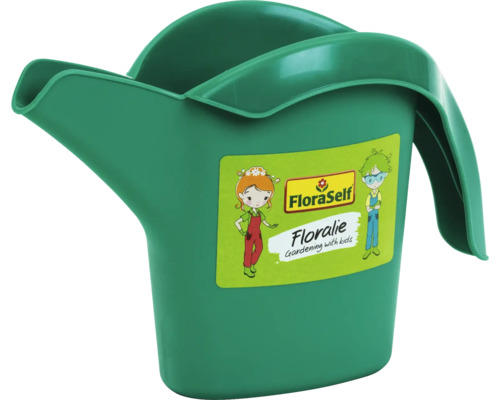 Detská krhla FloraSelf z plastu v zelenej farbe s nálepkou Floralie.