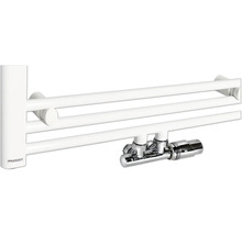 Biely radiátor na uteráky s termostatickým ventilom