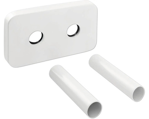 Rozeta na vykurovacie telesá Ø 50 mm mosadz biela 1 Kus Krycia doska rúrok s dvoma rúrkami