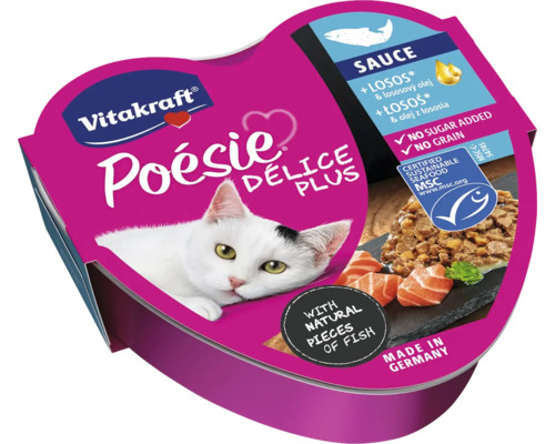 Vitakraft Poesie Delice Plus krmivo pre mačky s rybou v balení v tvare srdca