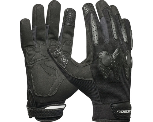 Čierne motocyklové rukavice s chráničmi