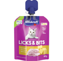 Vitakraft Licks & Bits maškrta pre mačky so syrom a šunkou v 60 gramovom vrecúšku