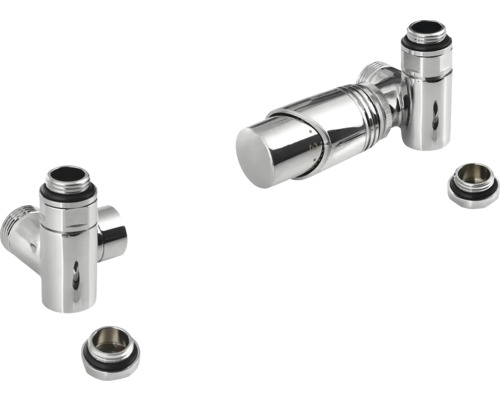 Dva termostatické radiátorové ventily z kovu