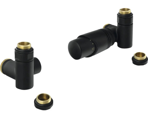 Termostatický ventil radiátora s regulátorom a pripojovacími skrutkami