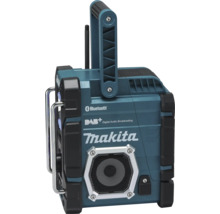 Stavebné rádio Makita s Bluetooth, DAB+ Digital Audio Broadcasting, robustným krytom a rukoväťou.