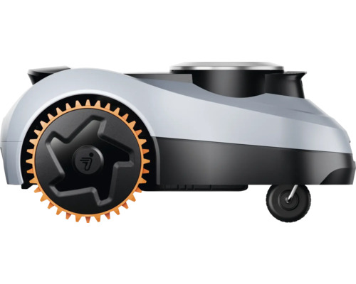 Robotická kosačka na trávu, bočný pohľad